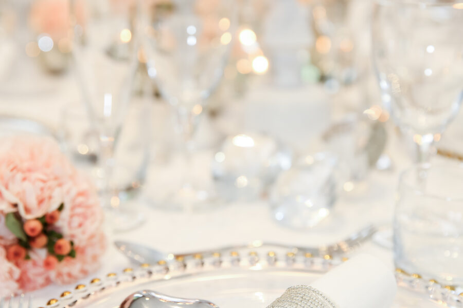 place setting, napkin ring, wedding favour, silver heart